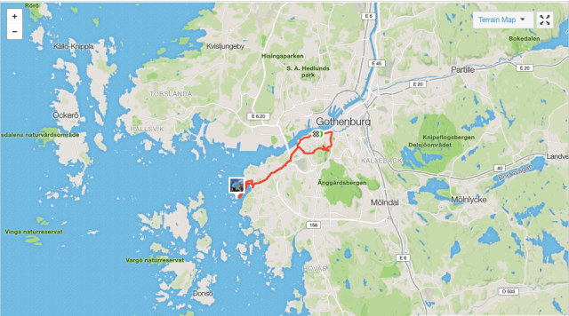 20150516 Map Gothenburg ride